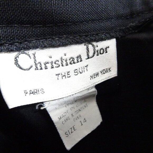 VTG Christian Dior The Suit Black Pencil Skirt Size 14 Fully Lined Made in USA - Picture 7 of 7